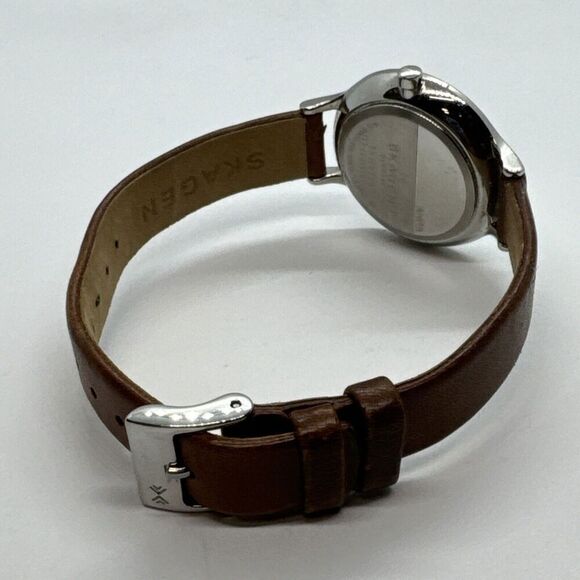 Skagen Anita SKW2399 Women\'s Brown Leather Analog Silver Dial Wrist Watch JNA538 main image 8